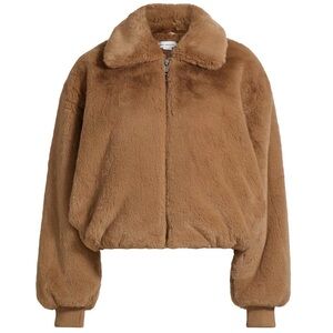Good American Teddy Jacket in Tan